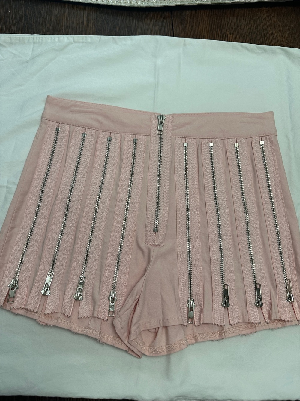 Hot & Delicious Pink Zipper-Trim Shorty Shorts
